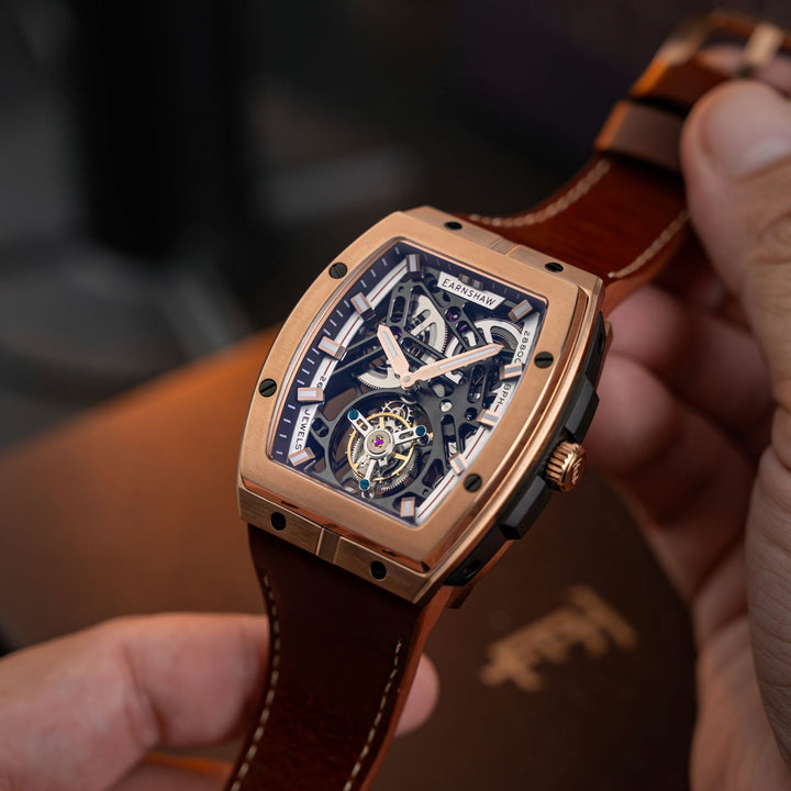 Earnshaw Invincible Tourbillon Tonneau Limited Edition Rose Brown