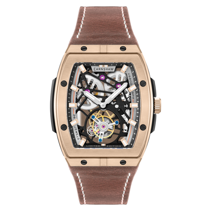 Earnshaw Invincible Tourbillon Tonneau Limited Edition Rose Brown