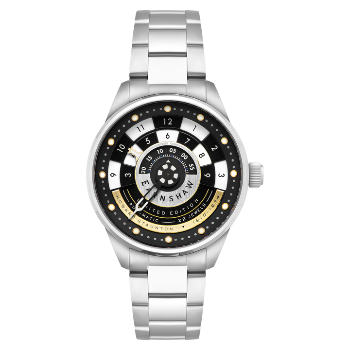 Earnshaw Staunton Chess Set Automatic Knight Black