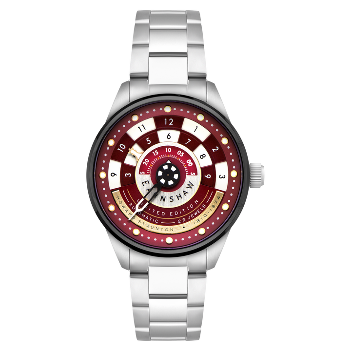 Earnshaw Staunton Chess Set Automatic Bishop Red