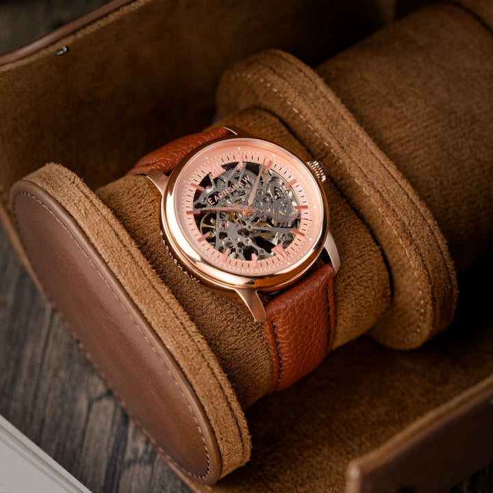 Earnshaw Cornwall Skeleton Automatic Rose Brown