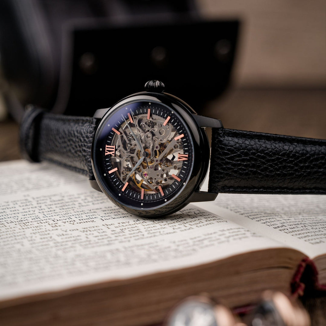 Earnshaw Cornwall Skeleton Automatic Petrol Black