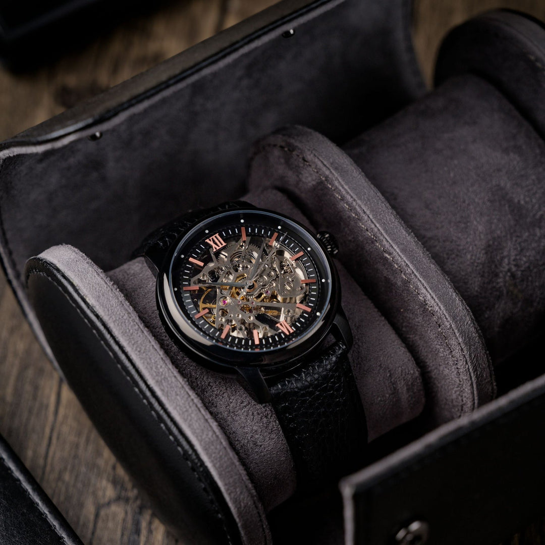 Earnshaw Cornwall Skeleton Automatic Petrol Black