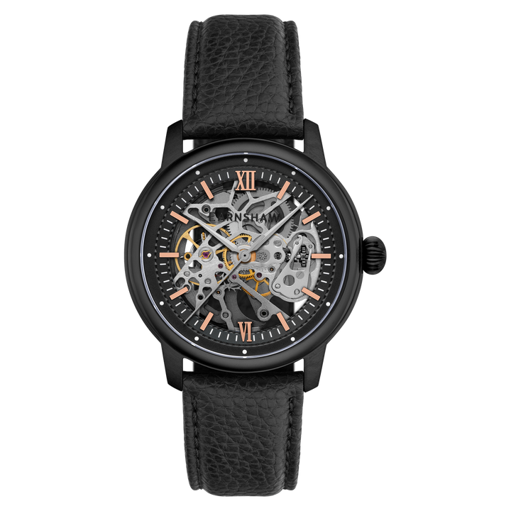 Earnshaw Cornwall Skeleton Automatic Petrol Black