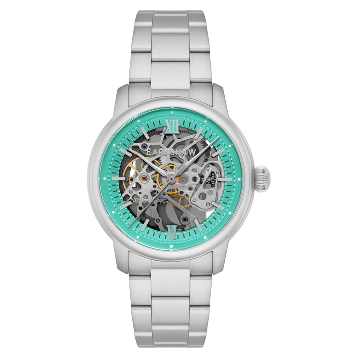 Earnshaw Cornwall Skeleton Automatic Turquoise Blue