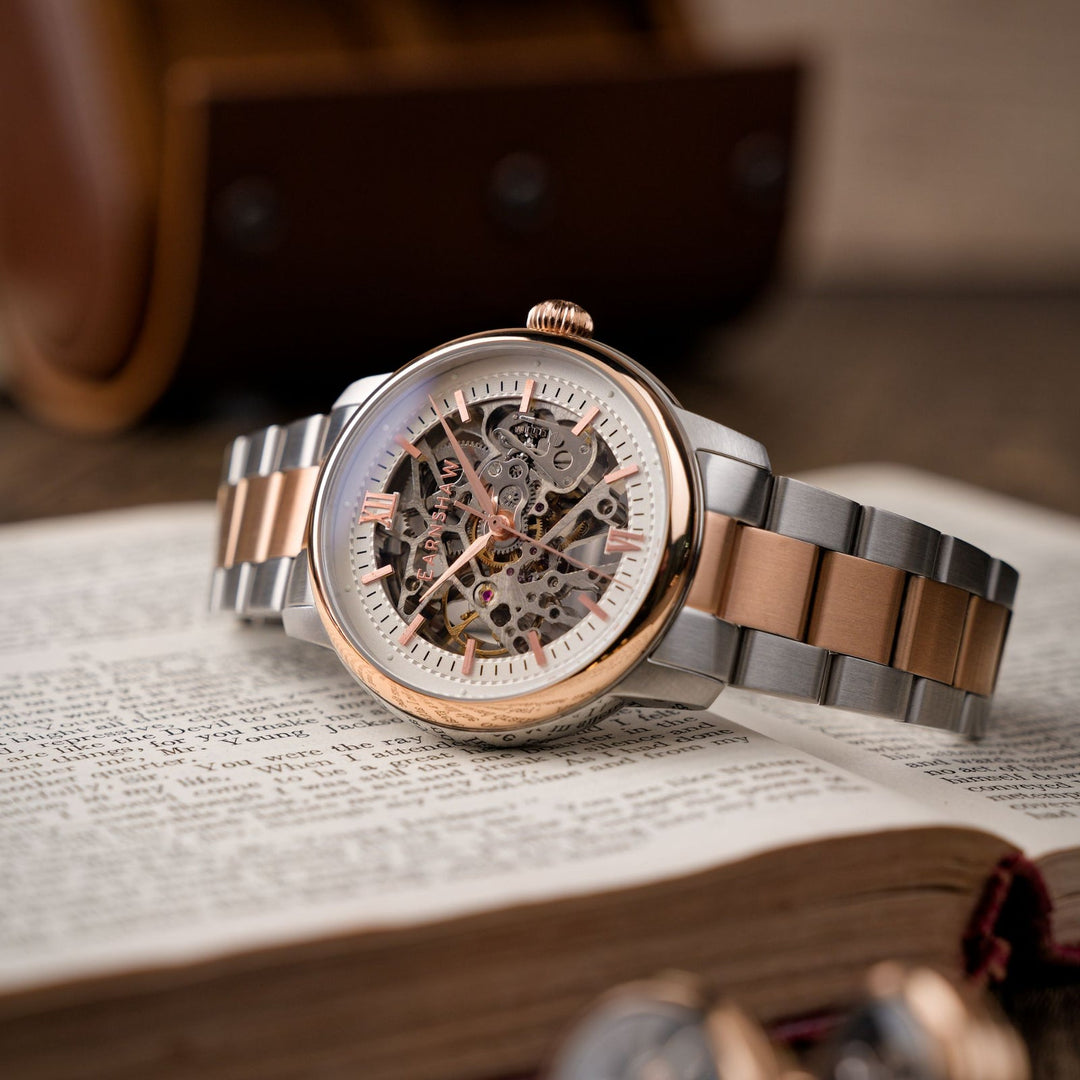 Earnshaw Cornwall Skeleton Automatic Two Tone White Rose