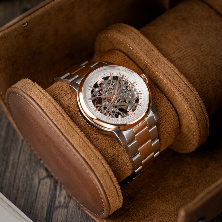 Earnshaw Cornwall Skeleton Automatic Two Tone White Rose