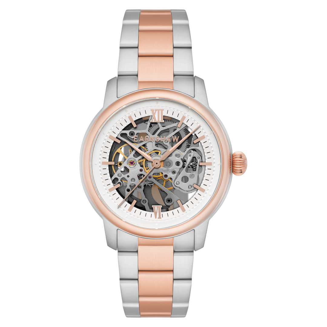 Earnshaw Cornwall Skeleton Automatic Two Tone White Rose