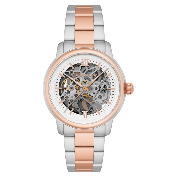 Earnshaw Cornwall Skeleton Automatic Two Tone White Rose