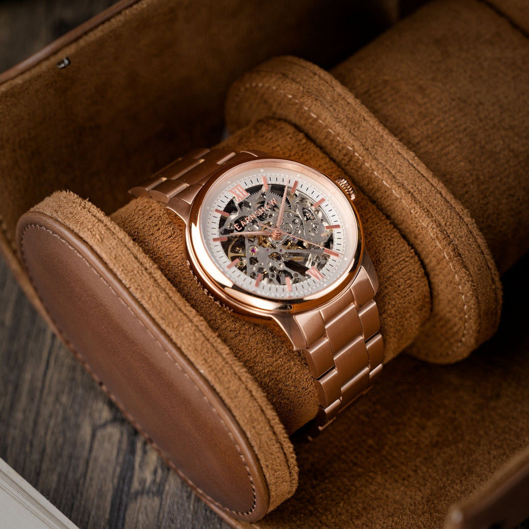 Earnshaw Cornwall Skeleton Automatic Rose White