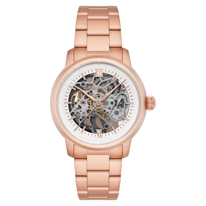 Earnshaw Cornwall Skeleton Automatic Rose White