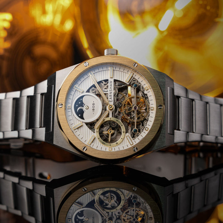 Earnshaw Drake Dual Time Automatic White Gold