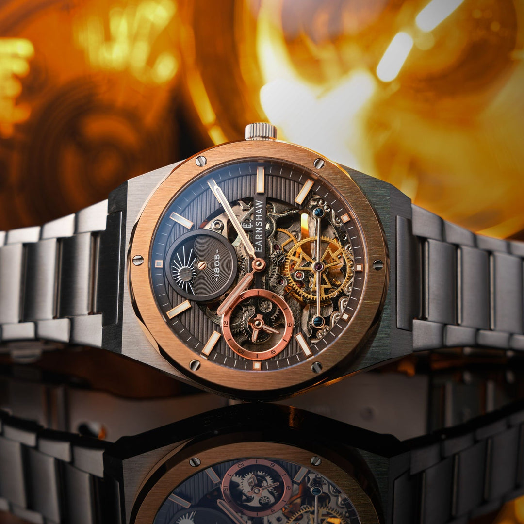 Earnshaw Drake Dual Time Automatic Rose Grey