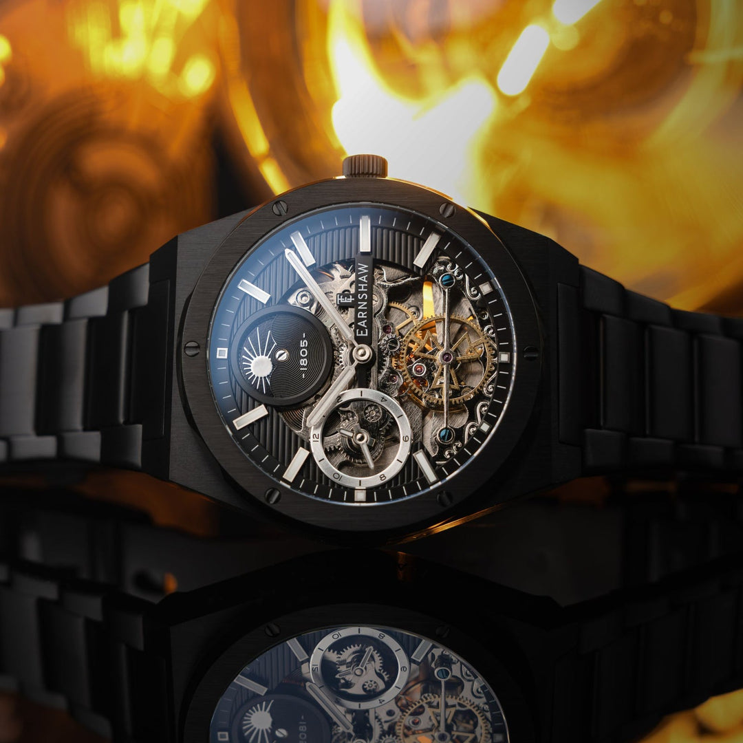 Earnshaw Drake Dual Time Automatic All Black