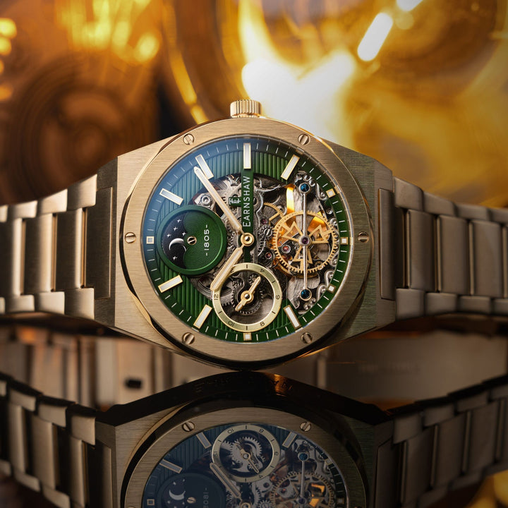 Earnshaw Drake Dual Time Automatic Green Gold