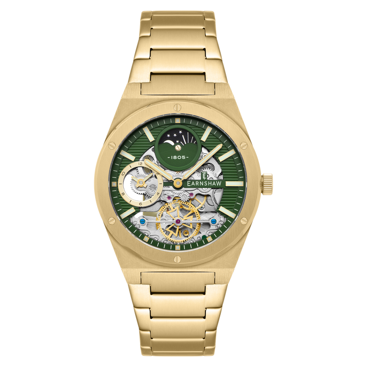 Earnshaw Drake Dual Time Automatic Green Gold