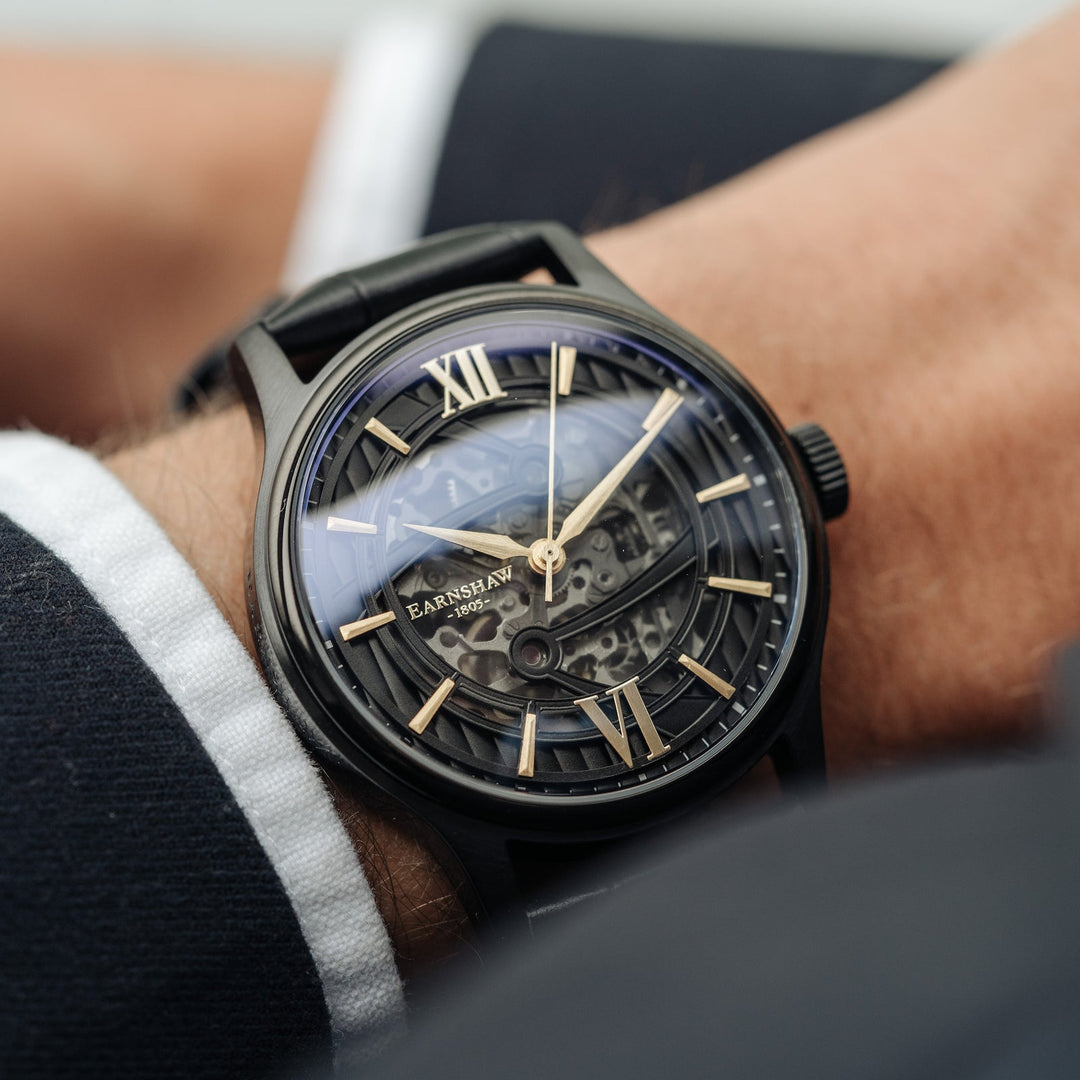 Earnshaw Precisto Bauer Skeleton Automatic Onyx Black