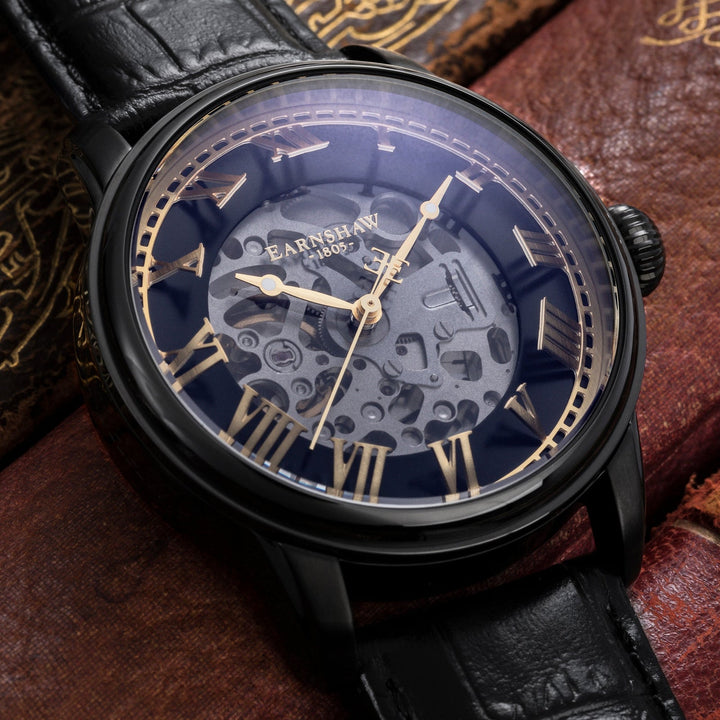 Earnshaw Precisto Longitude Skeleton Automatic Casino Black