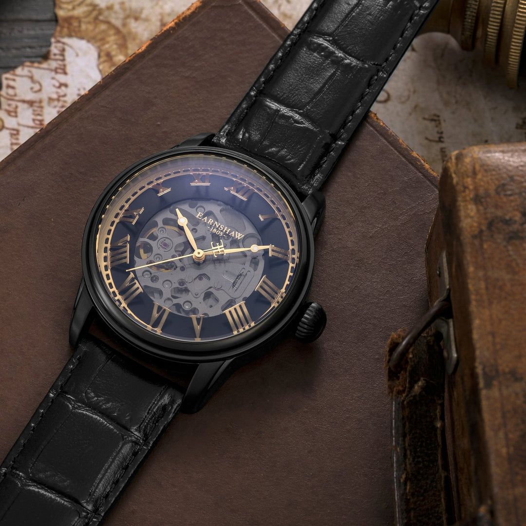 Earnshaw Precisto Longitude Skeleton Automatic Casino Black