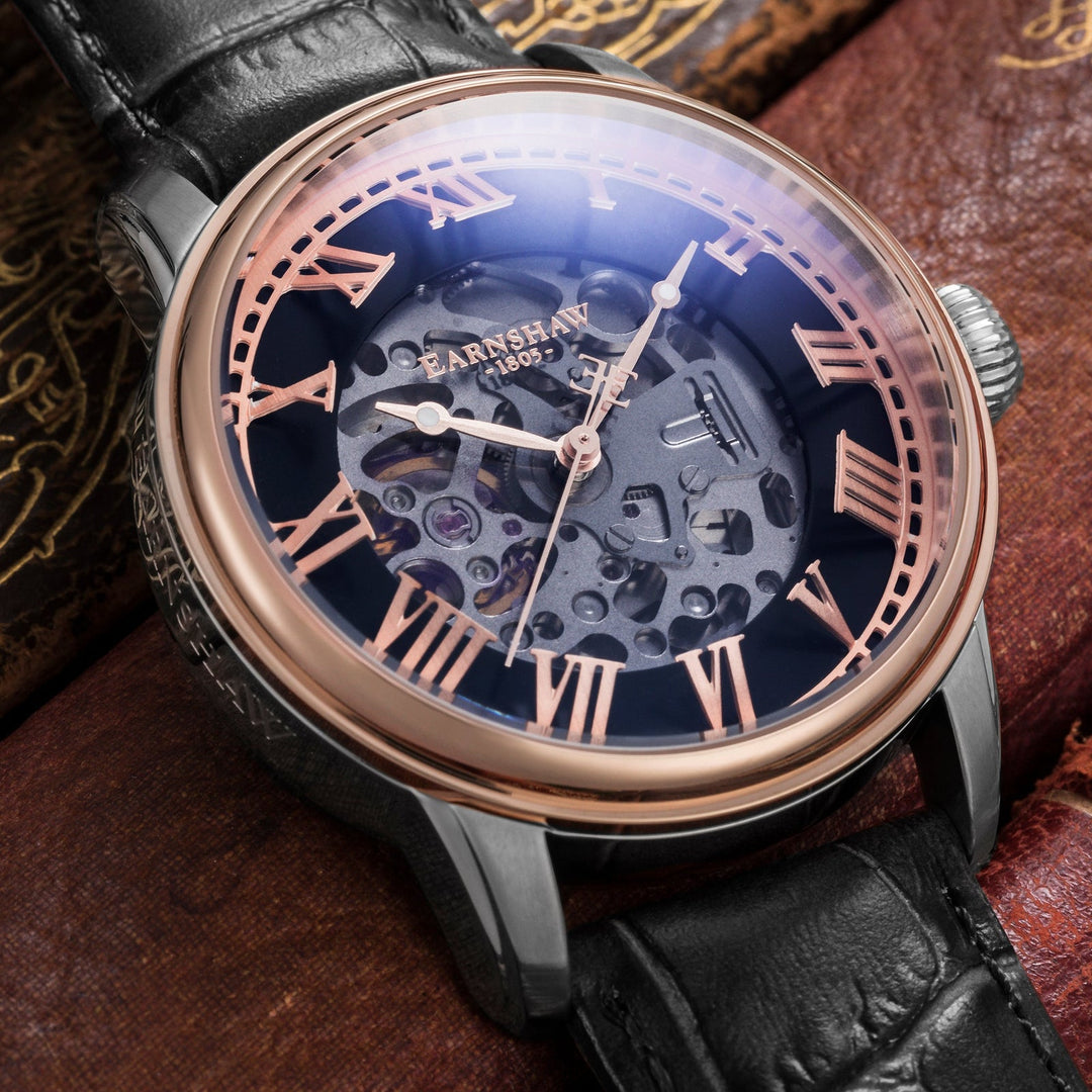 Earnshaw Precisto Longitude Skeleton Automatic Copper Gold