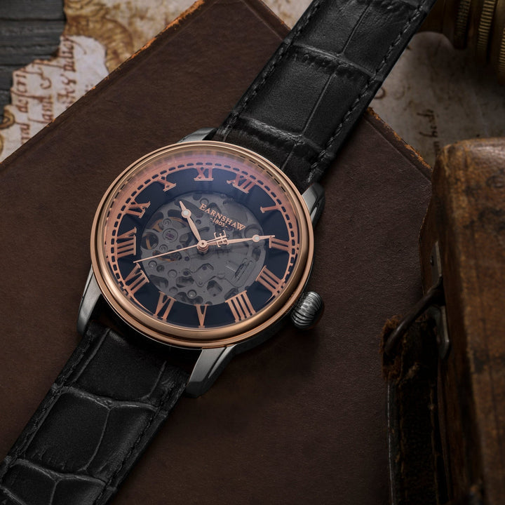 Earnshaw Precisto Longitude Skeleton Automatic Copper Gold