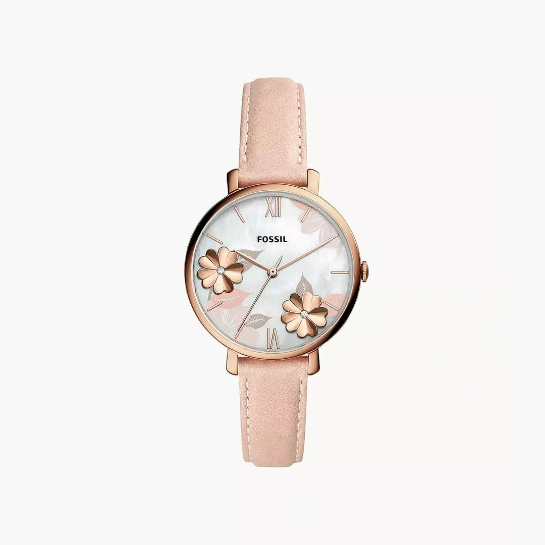 Jacqueline date blush leather watch clearance