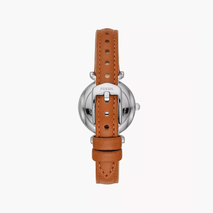 Fossil Carlie Mini Three-Hand Tan Leather Watch