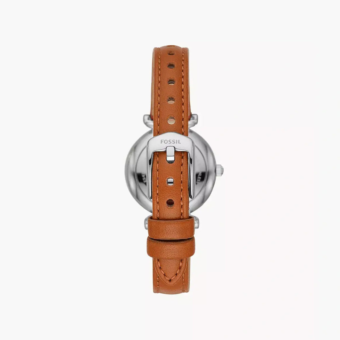 Fossil Carlie Mini Three-Hand Tan Leather Watch