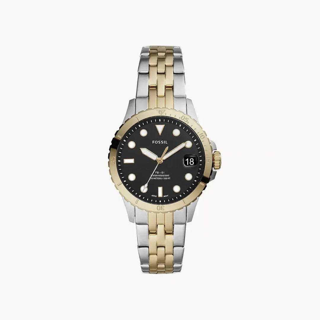 Fossil FB-01 Three-Hand Date Two-Tone Stainless Steel Watch