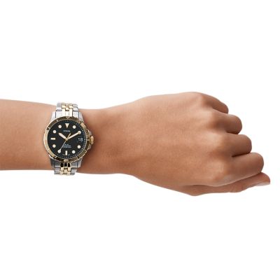 Fossil FB-01 Three-Hand Date Two-Tone Stainless Steel Watch