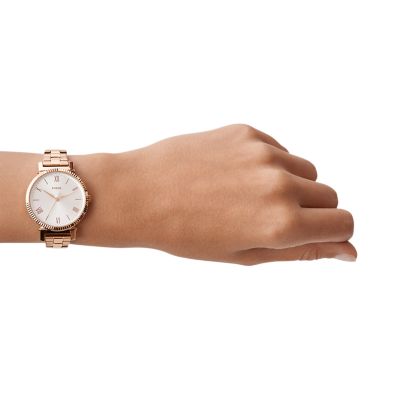 Fossil Daisy Three-Hand Rose-Gold-Tone Stainless-Steel Watch