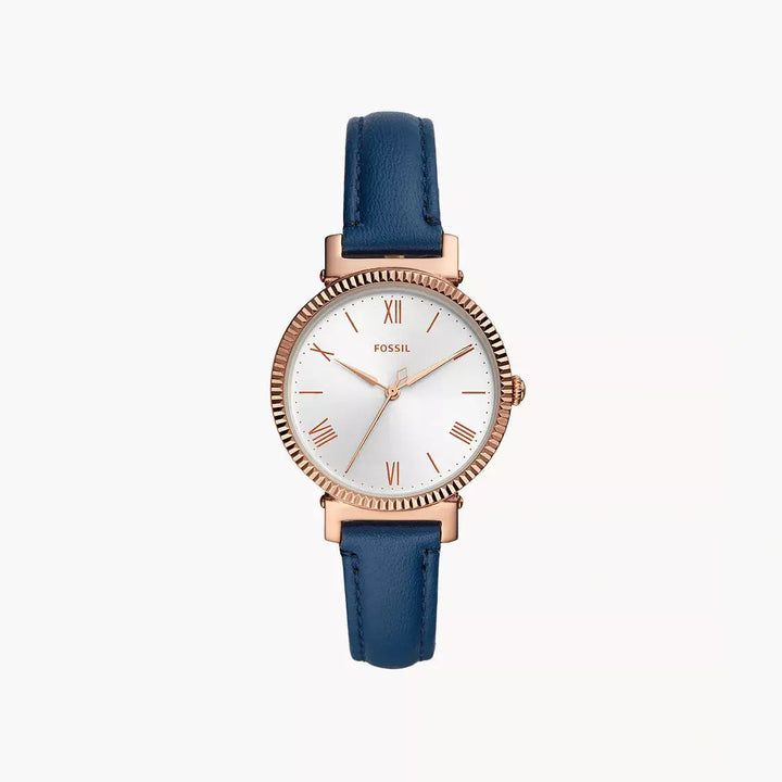 Fossil Daisy Three-Hand Midnight Navy Leather Watch