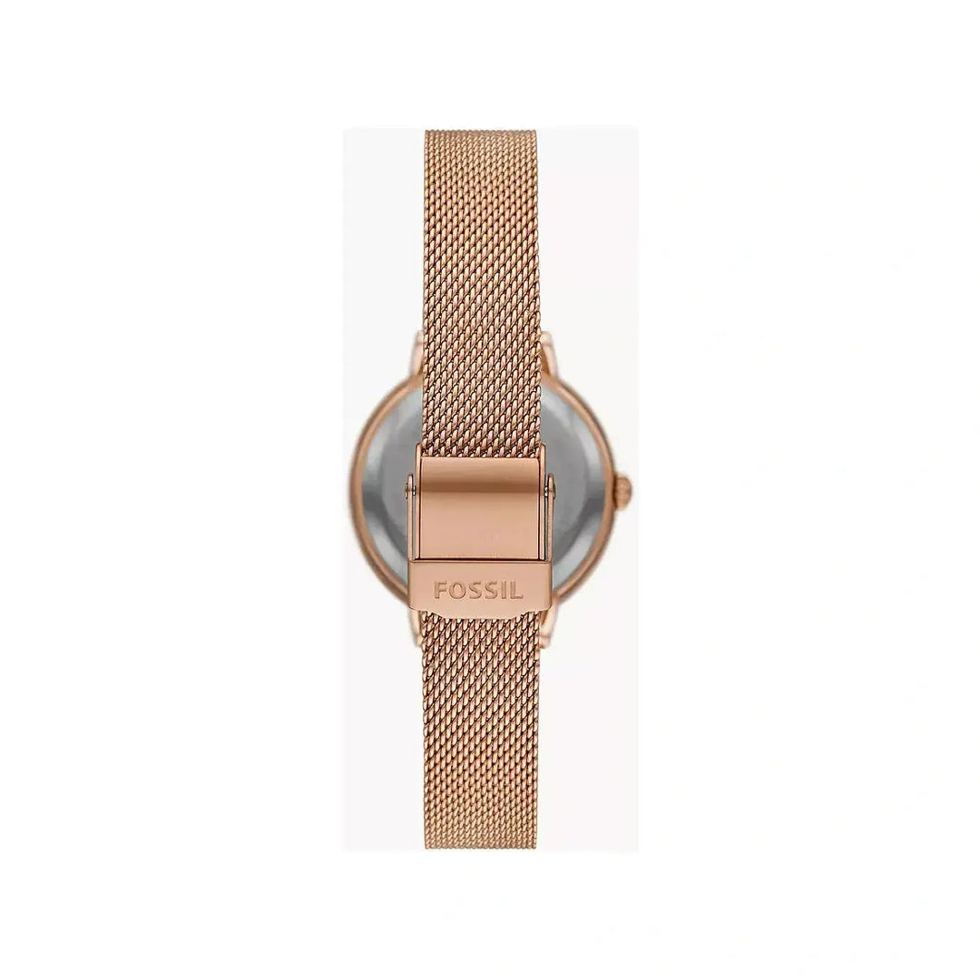 Fossil Virginia Three-Hand Rose Gold-Tone Stainless Steel Mesh Watch