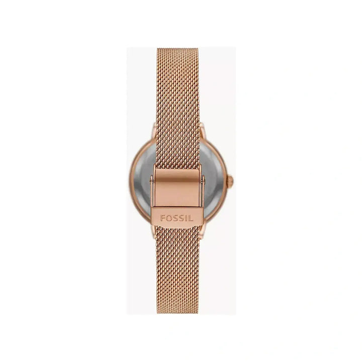 Fossil Virginia Three-Hand Rose Gold-Tone Stainless Steel Mesh Watch