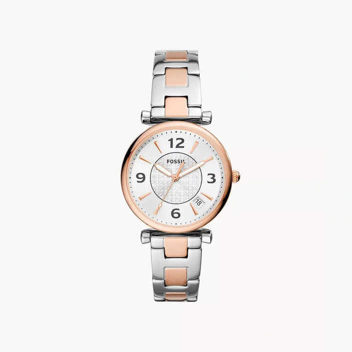 Fossil Carlie Three-Hand Date Two-Tone Stainless Steel Watch