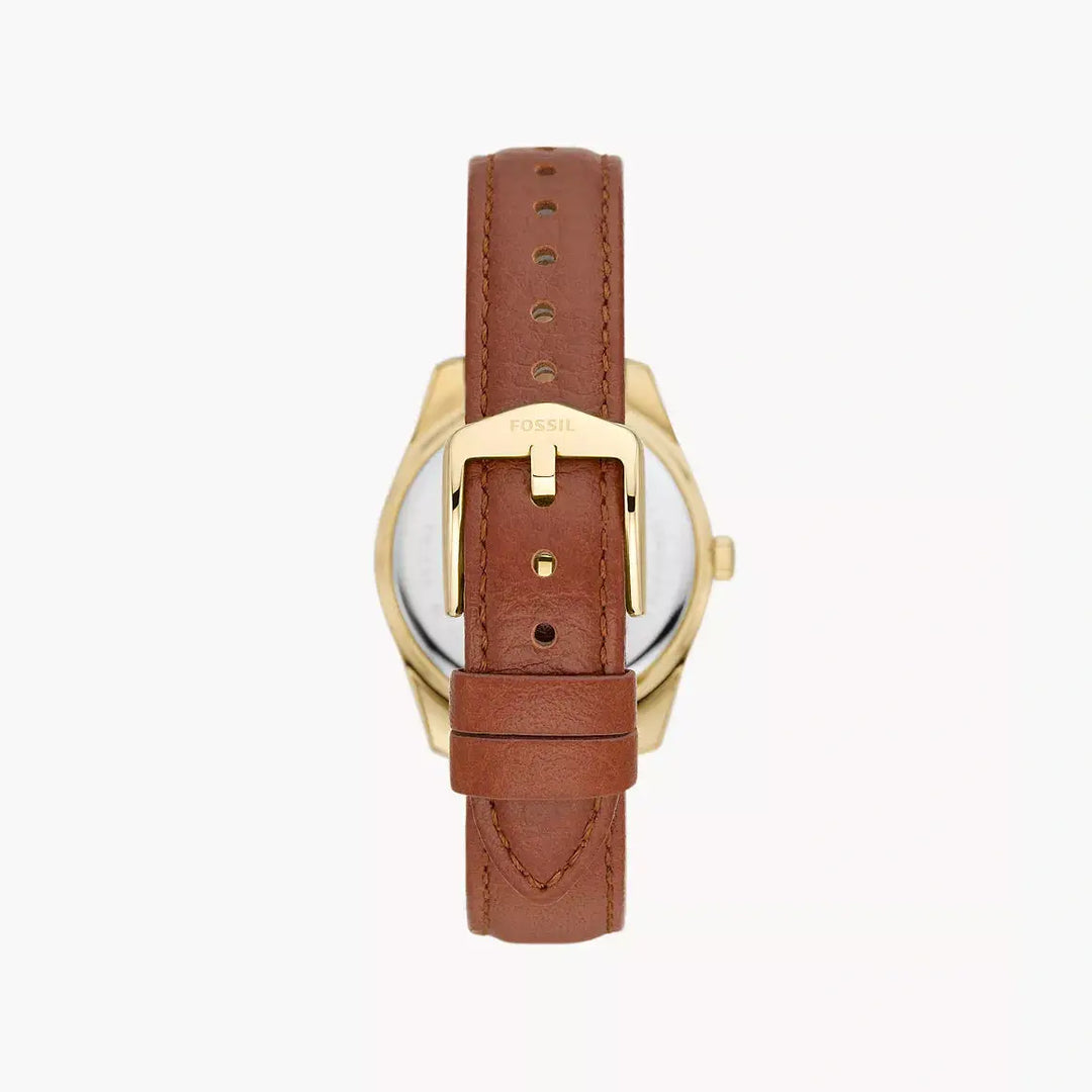 Fossil Scarlette Three-Hand Day-Date Tan LiteHide™ Leather Watch