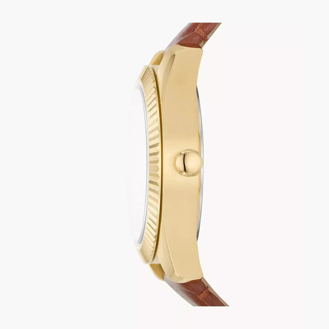 Fossil Scarlette Three-Hand Day-Date Tan LiteHide™ Leather Watch