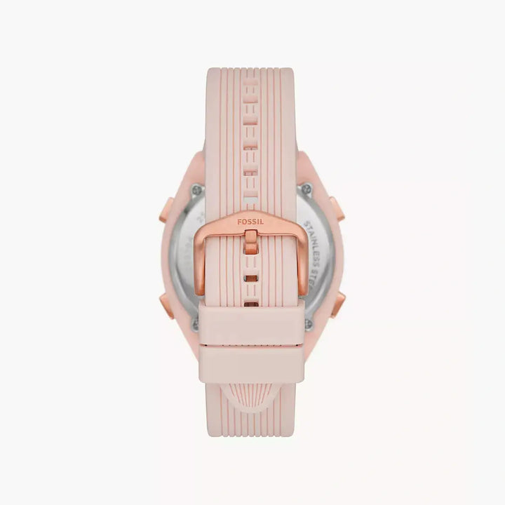 Fossil Everett Solar-Powered Digital Pink Silicone Watch