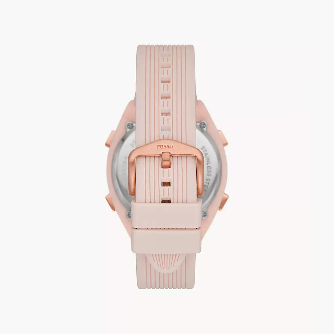 Fossil Everett Solar-Powered Digital Pink Silicone Watch