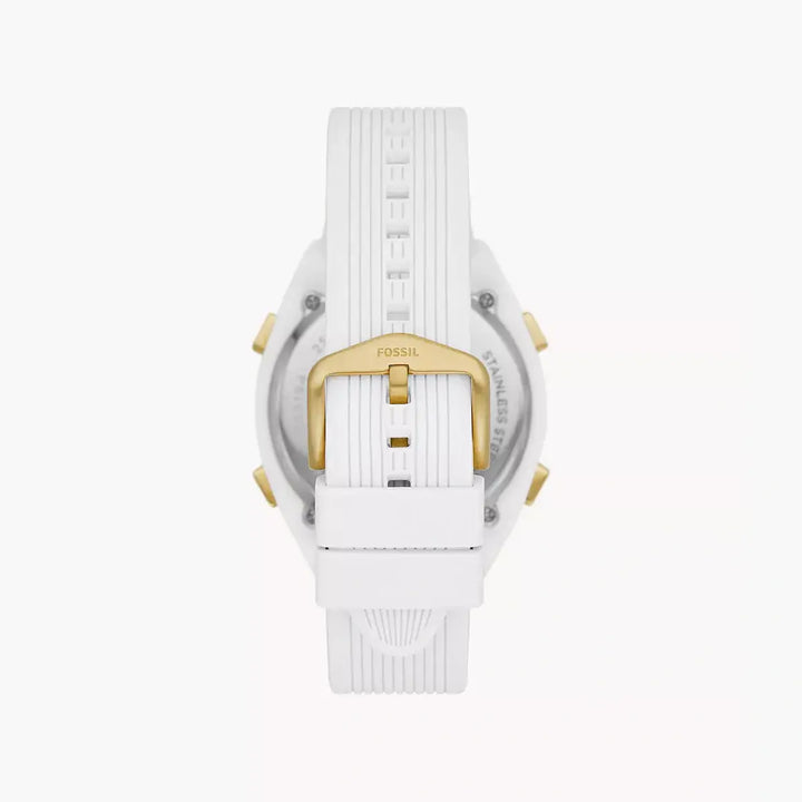 Fossil Everett Solar-Powered Digital White Silicone Watch