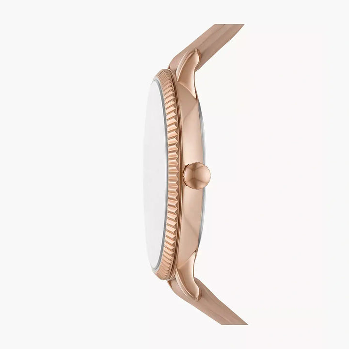 Fossil Jacqueline Three-Hand Date Latte LiteHide™ Leather Watch