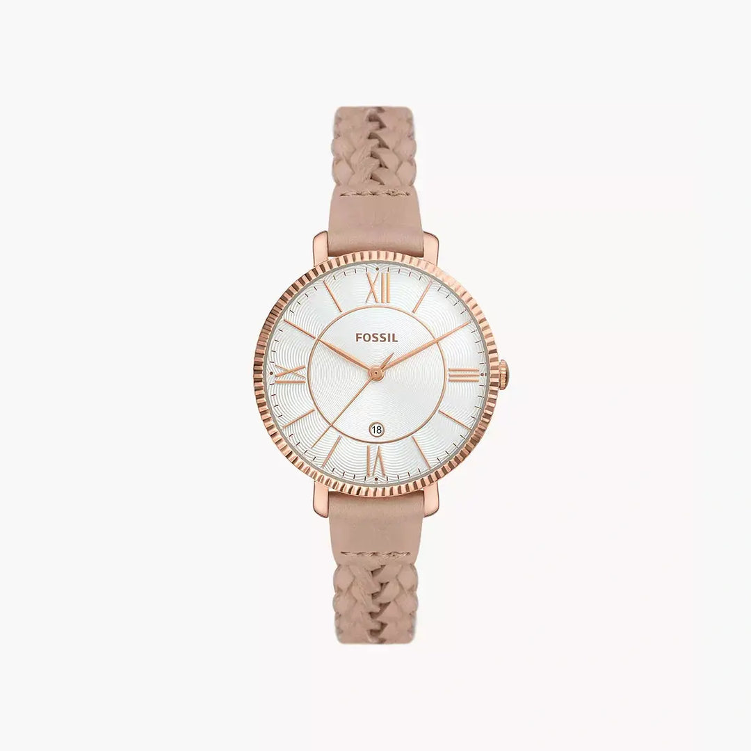 Fossil Jacqueline Three-Hand Date Latte LiteHide™ Leather Watch