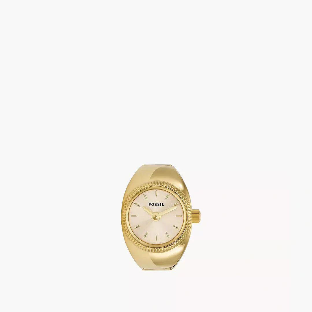 Fossil Watch Ring Two-Hand Gold-Tone Stainless Steel