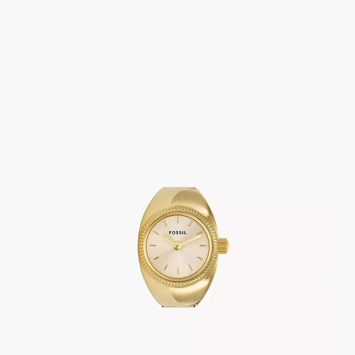 Fossil Watch Ring Two-Hand Gold-Tone Stainless Steel
