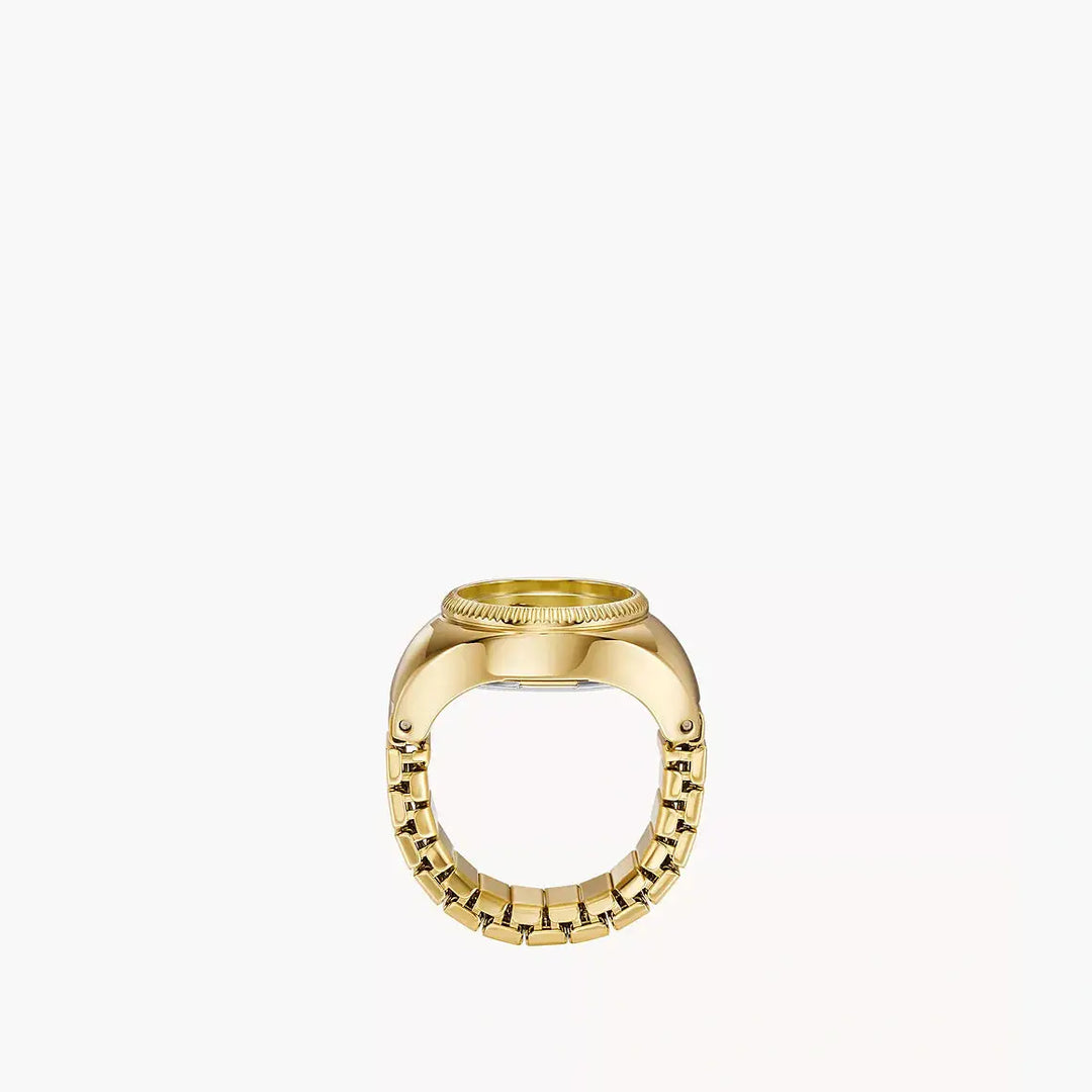 Fossil Watch Ring Two-Hand Gold-Tone Stainless Steel