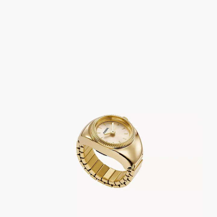 Fossil Watch Ring Two-Hand Gold-Tone Stainless Steel