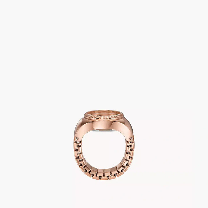 Fossil Watch Ring Two-Hand Rose Gold-Tone Stainless Steel