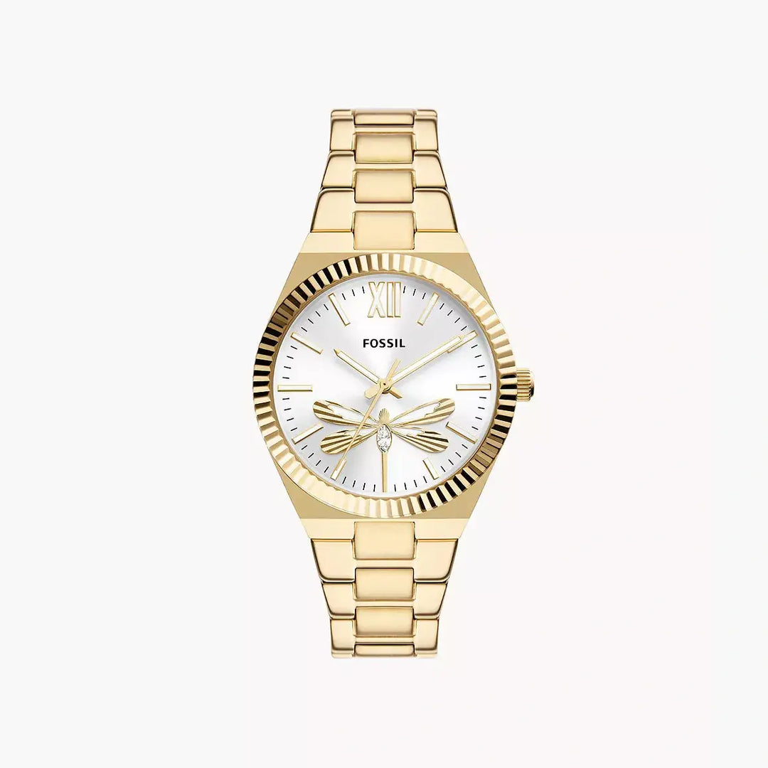 Fossil Scarlette Three-Hand Gold-Tone Stainless Steel Watch