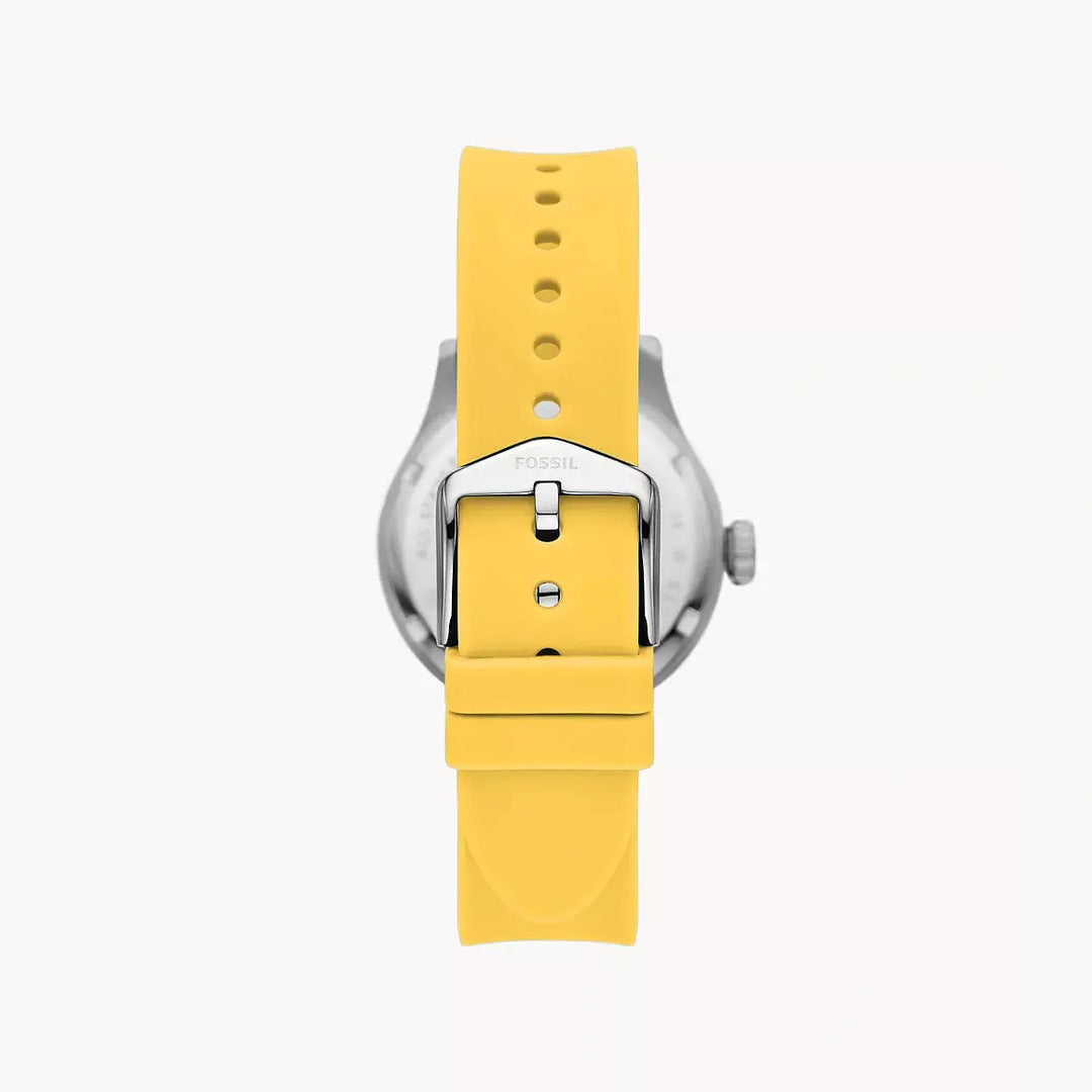 Fossil FB-01 Three-Hand Date Yellow Silicone Watch