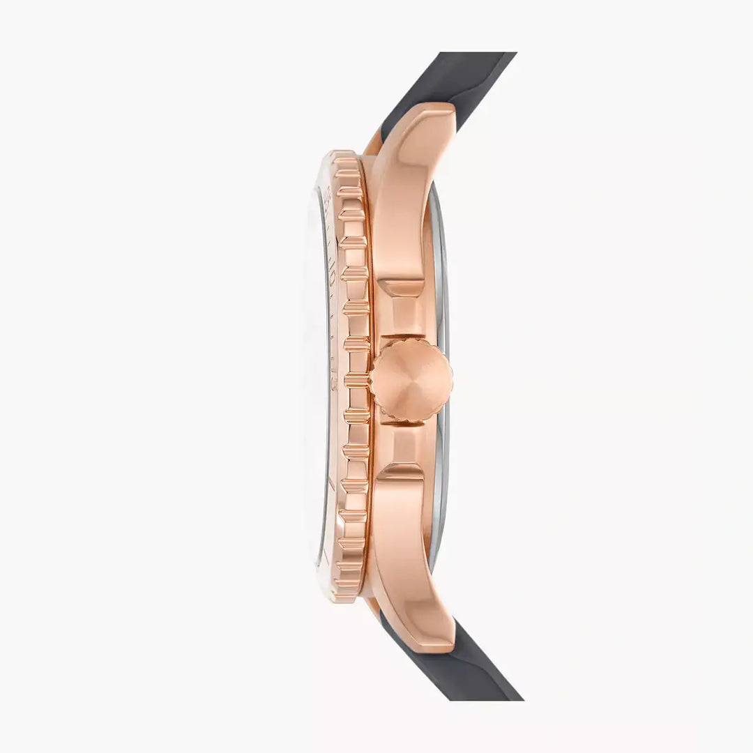 Fossil FB-01 Three-Hand Date Gray Silicone Watch